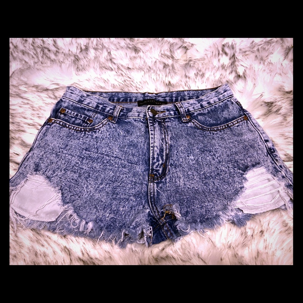 High waisted jean shorts